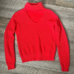 Red Cutout Sweater